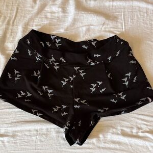 Black Patterned Women's Shorts